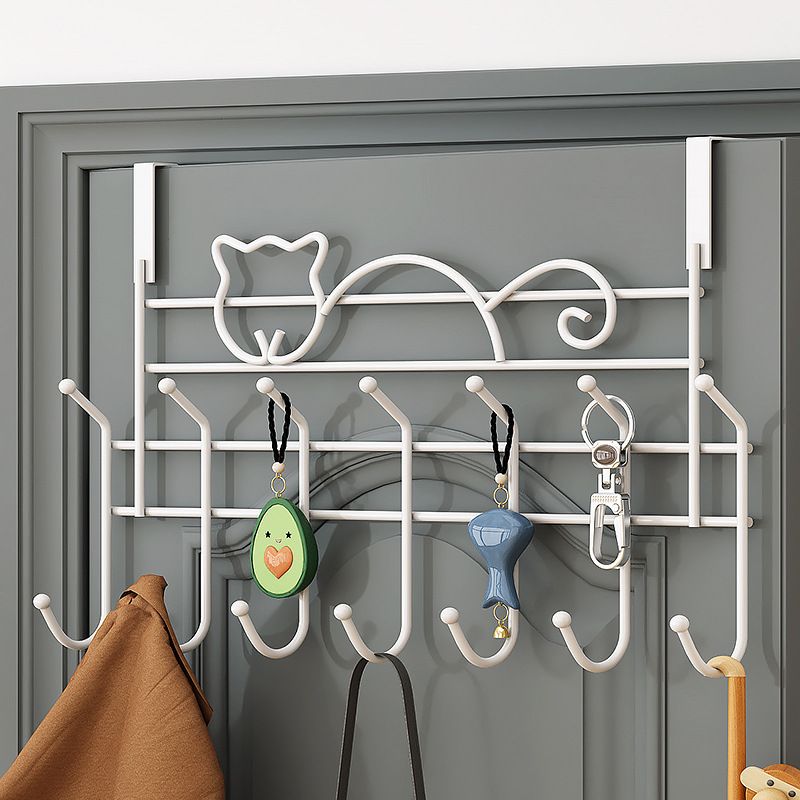 卧室宿舍门后挂钩置物架架子挂架衣架门挂式背免收纳壁钉衣服门上