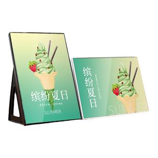 优和a3桌面台卡牌展示架透明亚克力台式桌牌T型大号立牌L型a4菜谱广告牌奶茶店价格表制作菜单台签挂墙点餐牌