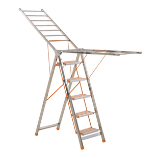 多功能不锈钢人字梯子晾衣架两用加厚折叠家用移动晒衣架防滑加强