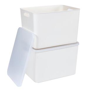 原起点桌面收纳盒带盖化妆品储物盒杂物防尘整理盒加厚货架置物盒