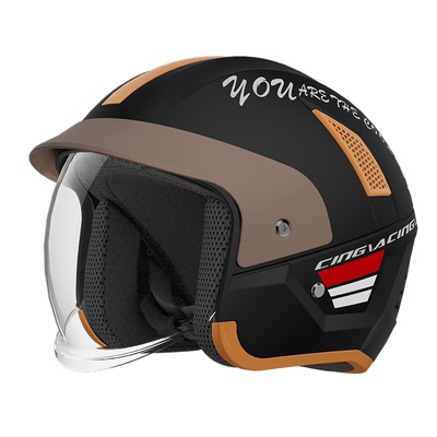 内推镜片复古头盔保暖四季可带