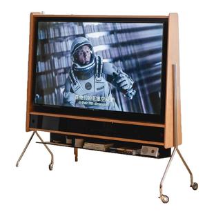 可移动中古实木电视柜客厅家用小户型现代简约轻奢高级感电视机柜