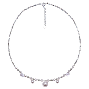 方糖家 原创设计温柔显白曼塔玫瑰珍珠纯银碎银项链轻奢锁骨链女