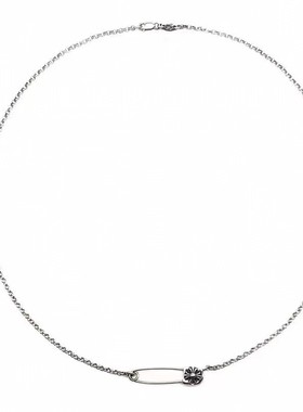 925纯银做旧别针项链女