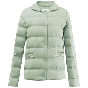 纻衣复古绿色绣花羽绒棉服女2026冬装新款短款小个子棉袄保暖外套