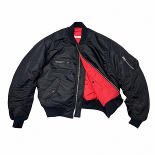 Danci Done 巴黎复古绅士老钱静奢黑红内飞行夹克Bomber MA-1棉服