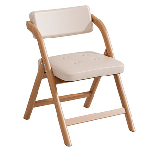 可折叠椅家用靠背椅子原木风折叠餐椅办公凳子可叠放会议椅电脑椅