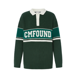 【常华森同款】CMF美式复古长袖polo翻领独特宽松慵懒套头衫