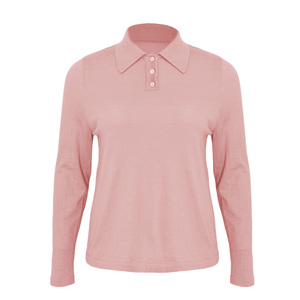 美丽客栈云卷云舒秋女POLO领大码女装百搭显瘦羊毛羊绒两色套头衫