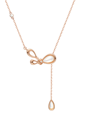 几尤ILGIRO白贝母蝴蝶纯银项链