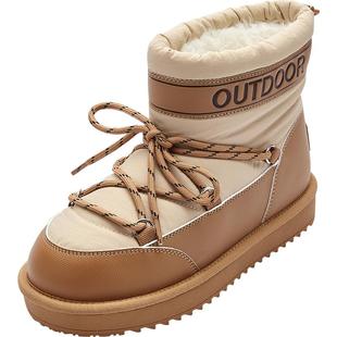 巴拉巴拉童鞋雪地靴男童女童加绒加厚儿童棉靴冬潮流靴子户外舒适