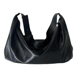 YUEN高级感复古单肩斜挎大容量pu托特通勤大包男女流浪月牙包休闲