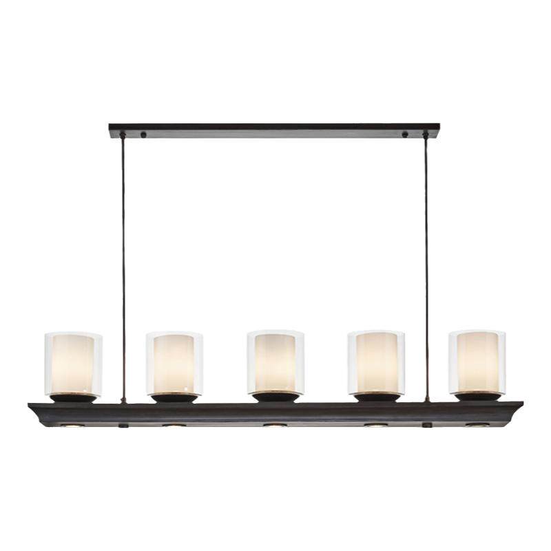 新中式复古铁艺玻璃餐厅吊灯样板房软装别墅客厅会议室设计师吊灯