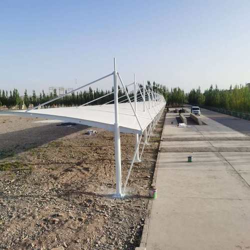 大型钢架膜结构停车棚工厂电动车小区雨棚自行车户外遮阳棚