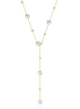 满天星天然淡水珍珠项链女925银锁骨链新款颈链毛衣链时尚款