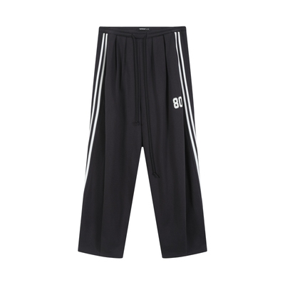 两条杠卫裤美式复古宽松直筒裤