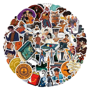 50张波西杰克逊周边人物欧美明星贴画手机壳文具滑板车冰箱平板行李箱收纳盒电动车头盔吉他电脑防水装饰贴纸