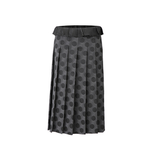 NATURAY 原创一片式波点百褶裙半身裙罩裙女低腰显瘦复古叠穿两穿