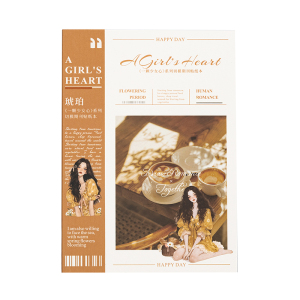 M｜一颗少女心切模贴纸本 高颜值杂志风期刊铜版纸手账拼贴10张入