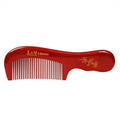 结婚专用！红色桃木梳天然梳子