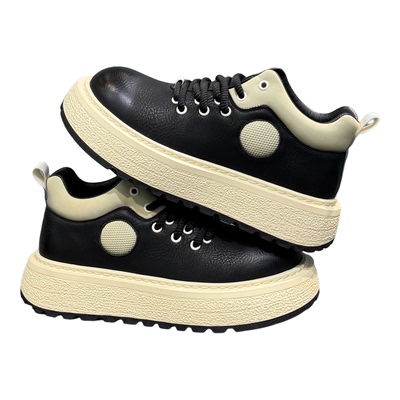 男鞋2025新款冬季加绒保暖运动休闲鞋厚底增高防滑系带中帮工装靴