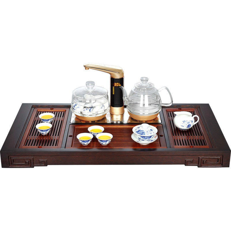 金灶茶盘实木烧水壶一体套装茶具