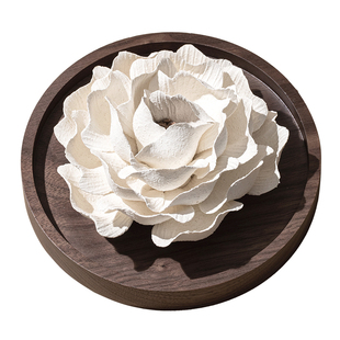 线白景德镇非遗手捏陶瓷花香插线香底座家居摆件中式扩香精油香薰