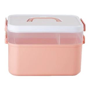 手提式家用医药箱画画颜料毛笔书法收透明画箱多功能三层加厚艺考收纳盒美术生工具箱大号透明双层文具收纳盒