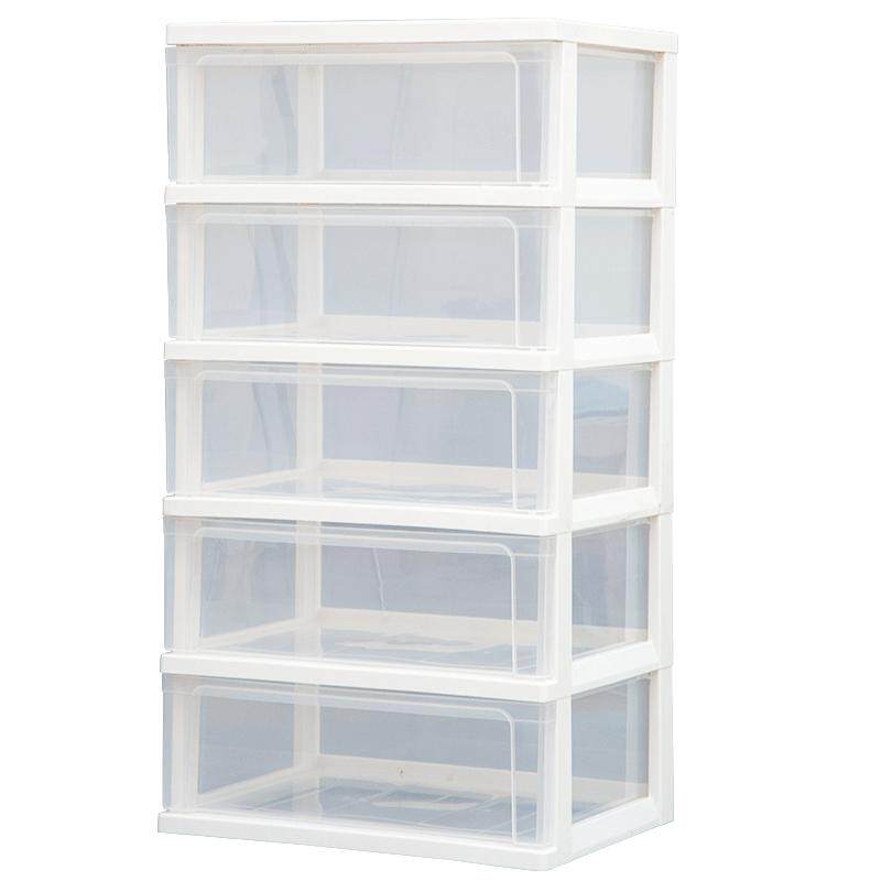 爱丽思多层塑料透明收纳柜爱丽丝抽屉式鞋盒衣服零食家用储物柜子