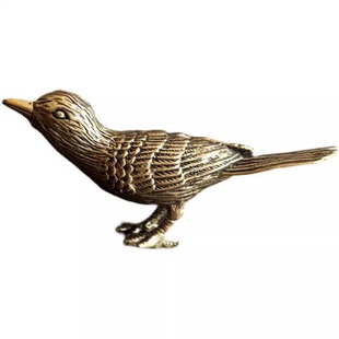 纯铜复古喜鹊鸟小铜器手把件摆件黄铜家居招财聚财装饰工艺品礼品