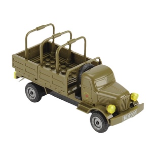 解放运输卡车CA10汽车工程运兵车志愿军积木拼装模型玩具