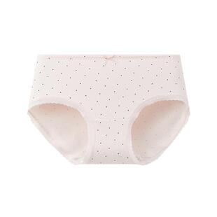 三福女中腰包臀内裤 清新少女风印花柔软透气半平角裤506909