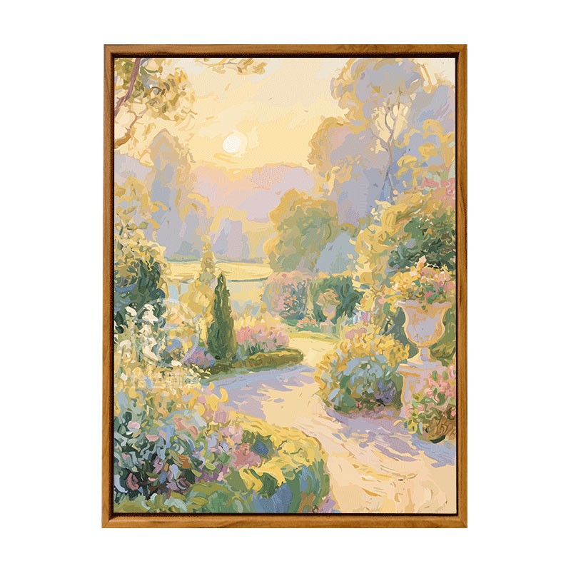 莫奈花园风景数字油画diy填充涂色手工绘治愈系印象派丙烯油彩画