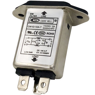 CW2B三合一CW1D 3 6 10A插座EMI电源滤波器净化干扰T单相交流220V