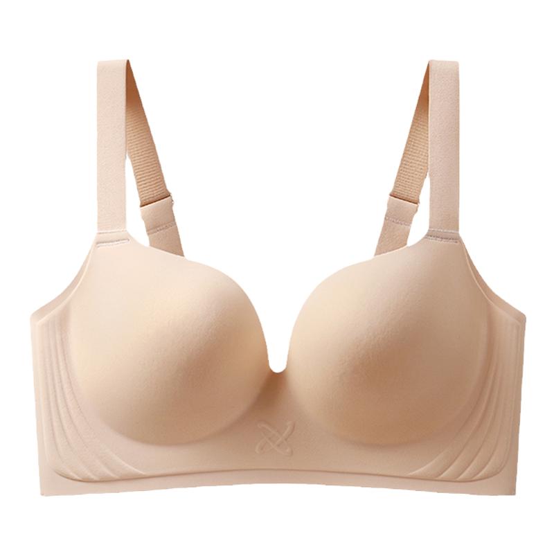 古今诗文胸聚拢无钢圈内衣女大胸显小全罩杯薄款无痕收副乳防外扩