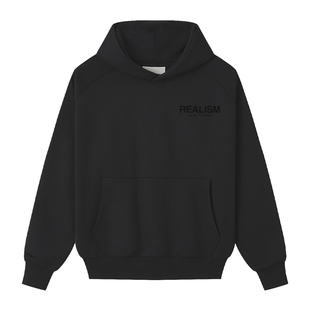 REALISM VISION 加绒连帽卫衣26新 黑曜石 由念致形 重磅宽松上衣
