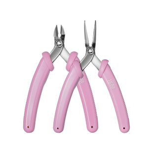 拼酷轻便拼装套装尖嘴钳水口钳剪钳套装金属拼图拼装工具【粉色】