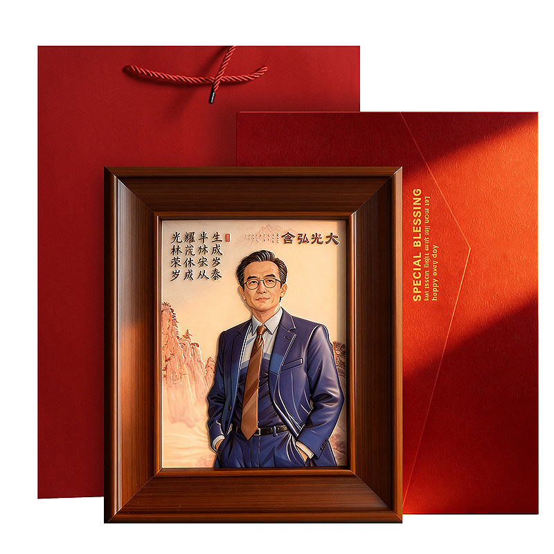 手绘风格浮雕画退休毕业季定制送领导老师同事医生闺蜜离职礼品物