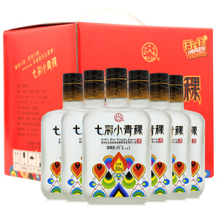七彩小青稞酒 45度青海互助特产清香型粮食白酒礼盒装300ml*6瓶