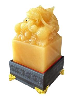 手工刻字龙头商务礼品印章摆件