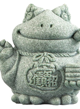 逗兽记青砂石新中式桌面摆件香插