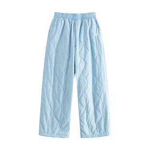 riverstone plus 糖果色系松紧绗绵休闲裤女冬季加厚保暖直筒棉裤