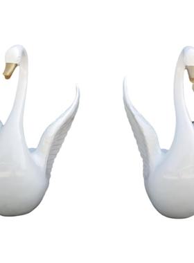 定制大型仿真白天鹅摆件玻璃钢仿真鸭子动物卡通公仔雕塑公园装饰