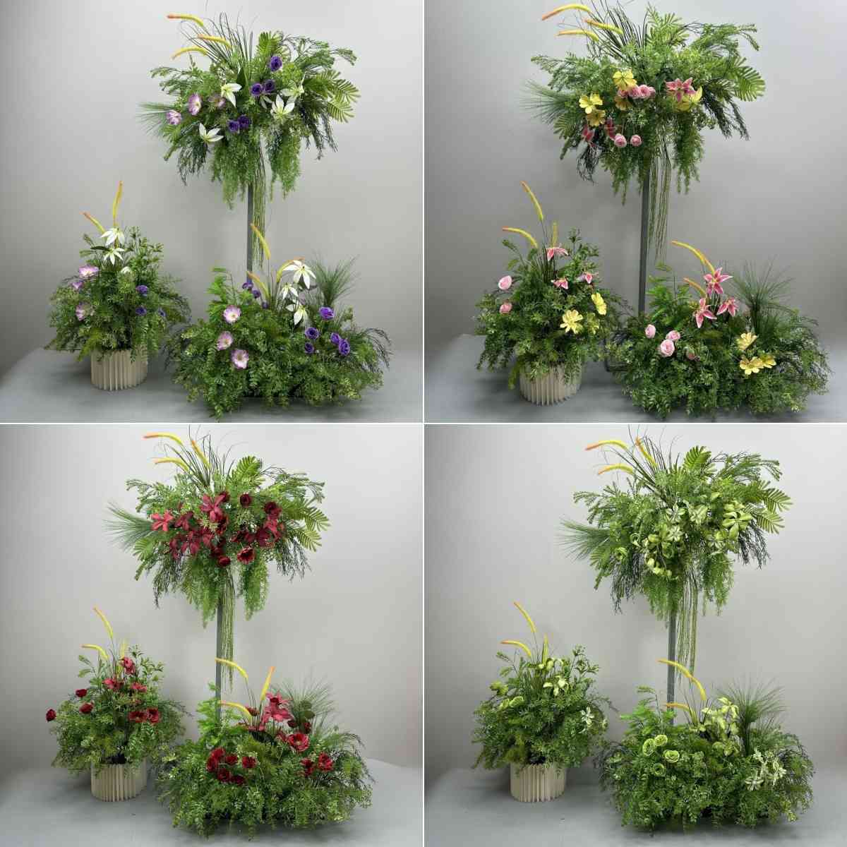 绿植装饰森系场景路引花仿真花艺婚礼订婚布置kt板假花婚庆地花排