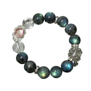 2XY天然冰种月光石拉长手链7A转运白水晶情绪稳定手串轻奢高级感