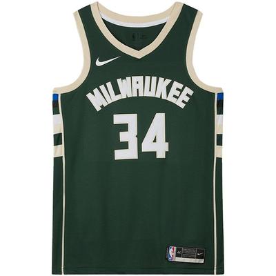 Nike/耐克正品 NBA 密尔沃基雄鹿字母哥阿德托昆博34号球衣CW3672