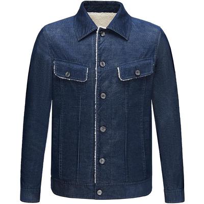 卡其色灯芯绒商务休闲羊羔毛外套