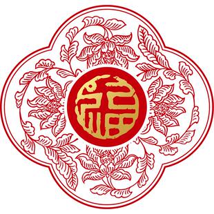 春节喜庆复古窗花静电玻璃门贴纸店铺橱窗新年装饰布置贴静电无胶