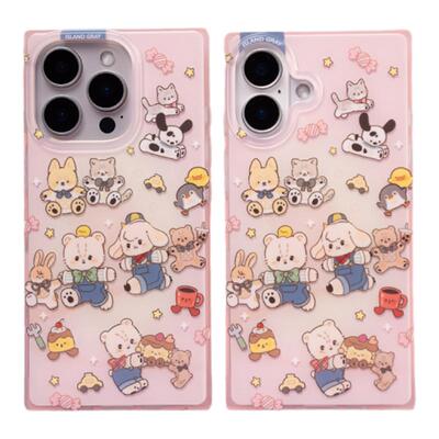 灰岛拉手玩偶方形手机壳