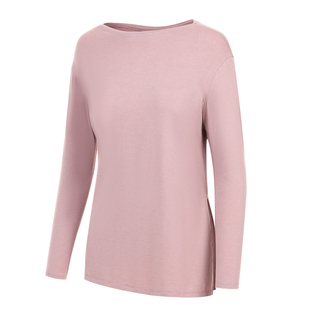 凡圣瑜伽开衩遮臀显瘦宽松简约休闲运动透气长袖外搭上衣女F14391